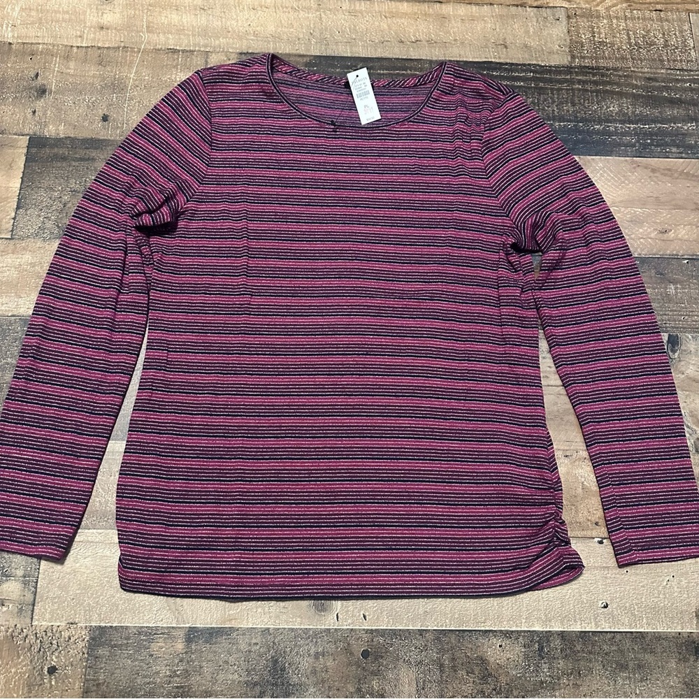 Talbots Shimmer Stripe Layering Tee